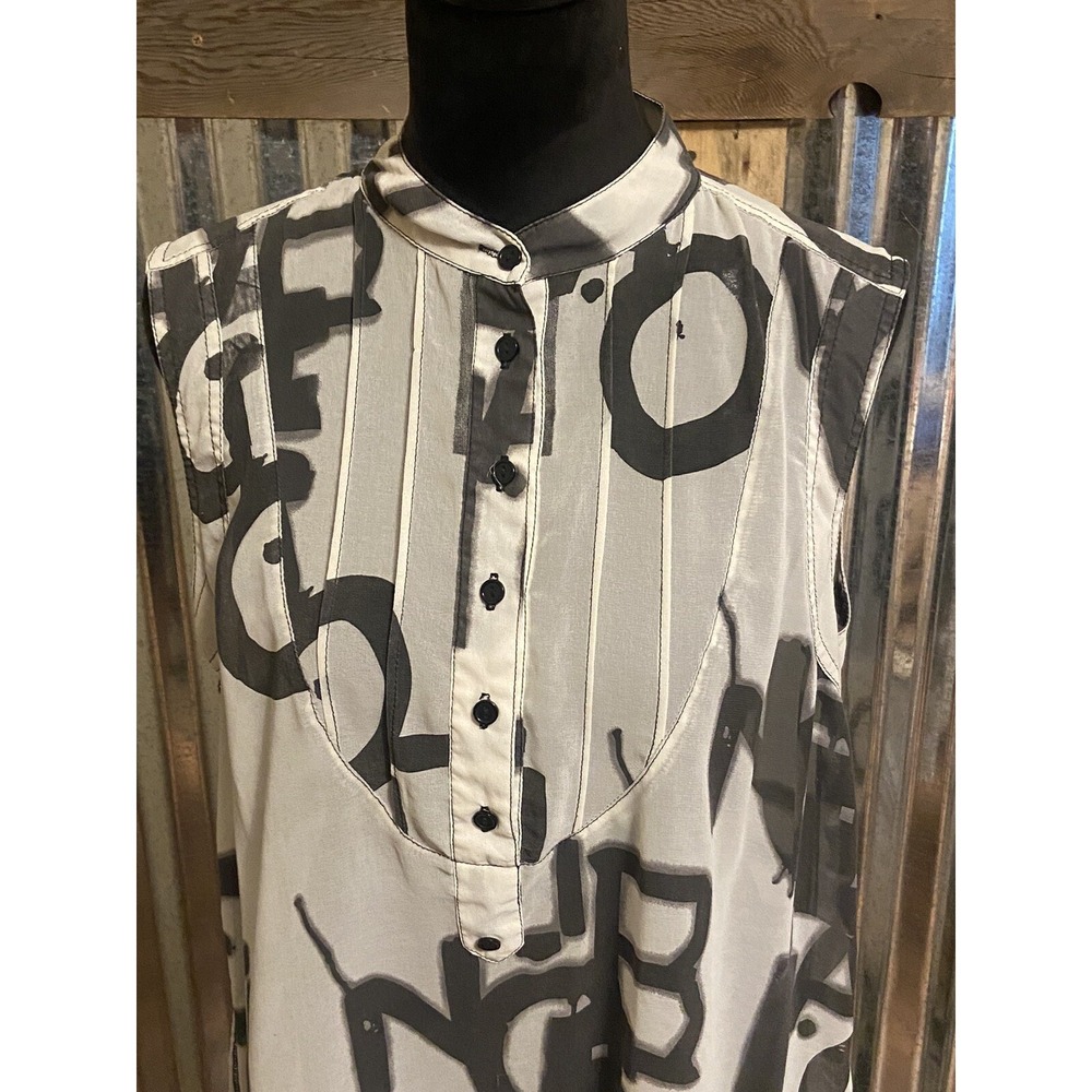 Peoples Liberation Women's Large Blouse Top Sheer Letters Spell out Artsy - Picture 4 of 15
